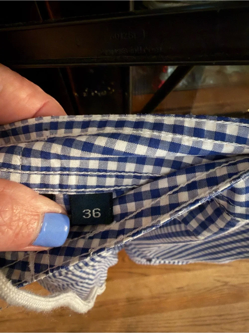 Polo by Ralph Lauren Blue and White Gingham Cargo Swim Trunks